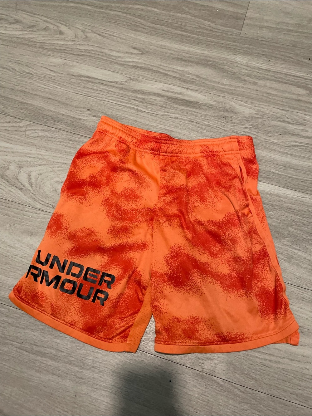 Under Armour Bright Orange Boys' Athletic Shorts with Logo